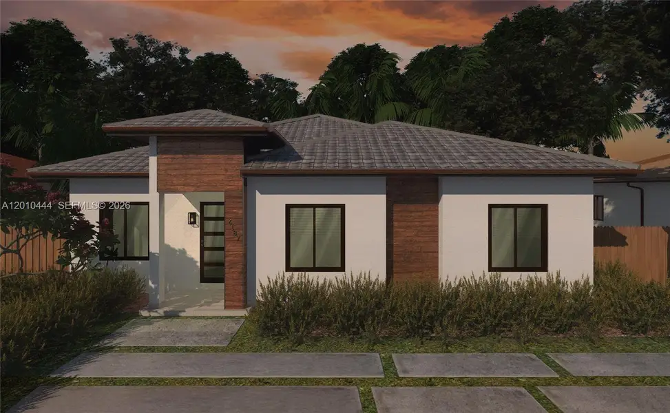 Front exterior of a new home in , Miami, FL, highlighting curb appeal (Image 1). Front exterior of a new home in , Miami, FL, highlighting curb appeal (Image 1).