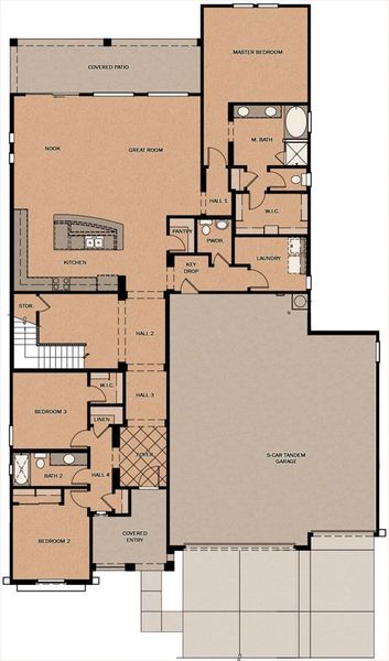 2D floor plan layout for the Pelican Bay Super Garage w/Loft by Fulton Homes in Sonoma Coast at Escalante, Surprise, AZ (Image 3). 2D floor plan layout for the Pelican Bay Super Garage w/Loft by Fulton Homes in Sonoma Coast at Escalante, Surprise, AZ (Image 3).