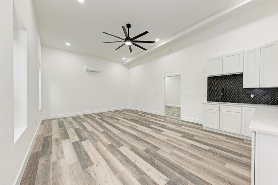 Living area guest apartment off garage- virtually staged