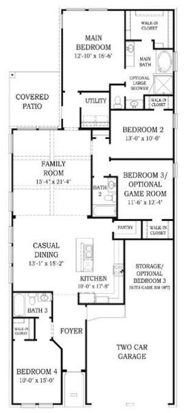 2D floor plan layout of this home in Artavia, Conroe, TX (Image 4).