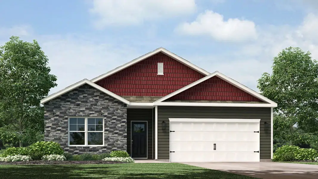 Representative exterior photo of a completed home built from the Cali by D.R. Horton in Hickory Pointe, Corryton, TN (Image 21). Representative exterior photo of a completed home built from the Cali by D.R. Horton in Hickory Pointe, Corryton, TN (Image 21).