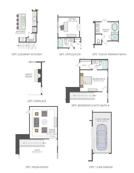 2D floor plan layout of this home in Homestead at Old Settlers Park, Round Rock, TX (Image 4).