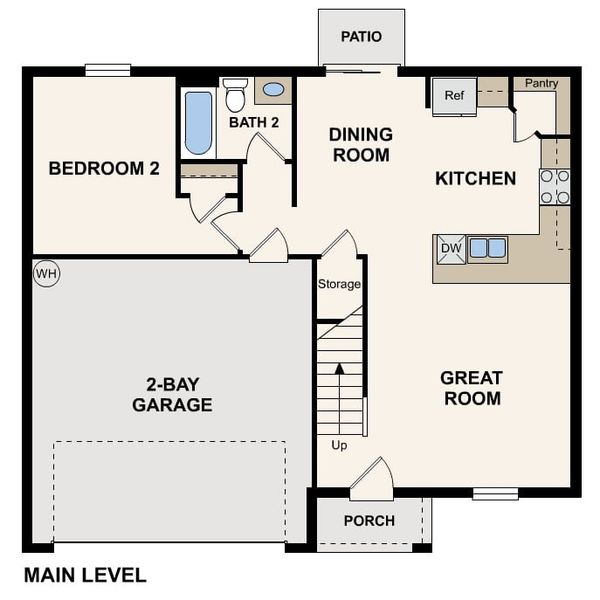 2D floor plan layout for the Cambria by Century Complete in Grand Oaks, Avon Park, FL (Image 3).