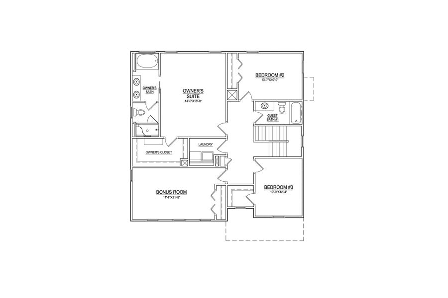 2D floor plan layout of this home in Arbor Hills South II, Greenville, NC (Image 5).