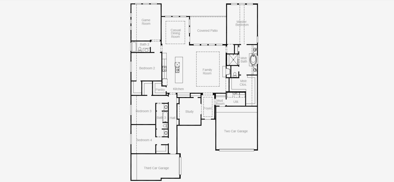 2D floor plan layout for the Crockett by Coventry Homes in Palmera Ridge, Leander, TX (Image 3). 2D floor plan layout for the Crockett by Coventry Homes in Palmera Ridge, Leander, TX (Image 3).