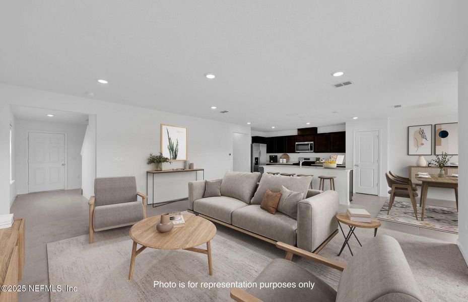 Furnished interior view inside a new home in Wells Landing, Jacksonville (Image 8). Furnished interior view inside a new home in Wells Landing, Jacksonville (Image 8).