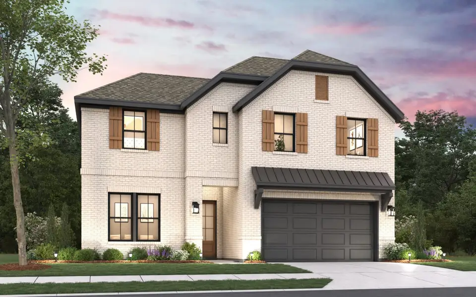 Representative exterior photo of a completed home built from the Columbus by Cambridge Homes in Ribbonwood, Aubrey, TX (Image 1). Representative exterior photo of a completed home built from the Columbus by Cambridge Homes in Ribbonwood, Aubrey, TX (Image 1).