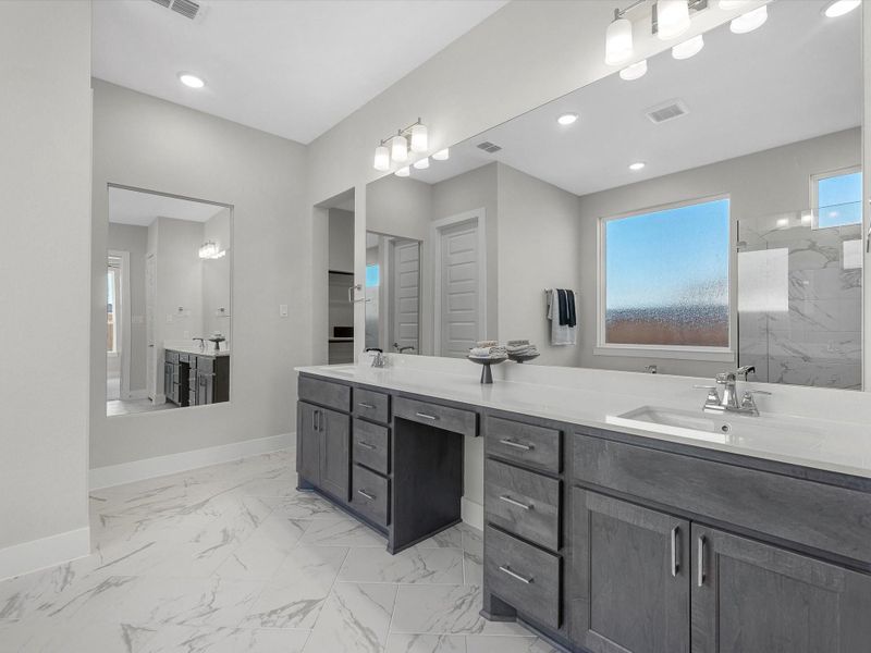 Furnished interior view inside a new home in Dunham Pointe 60′, Cypress (Image 12).