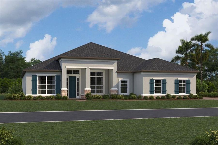 Front exterior of a new home in Willow Run, Apopka, FL, highlighting curb appeal (Image 1). Front exterior of a new home in Willow Run, Apopka, FL, highlighting curb appeal (Image 1).