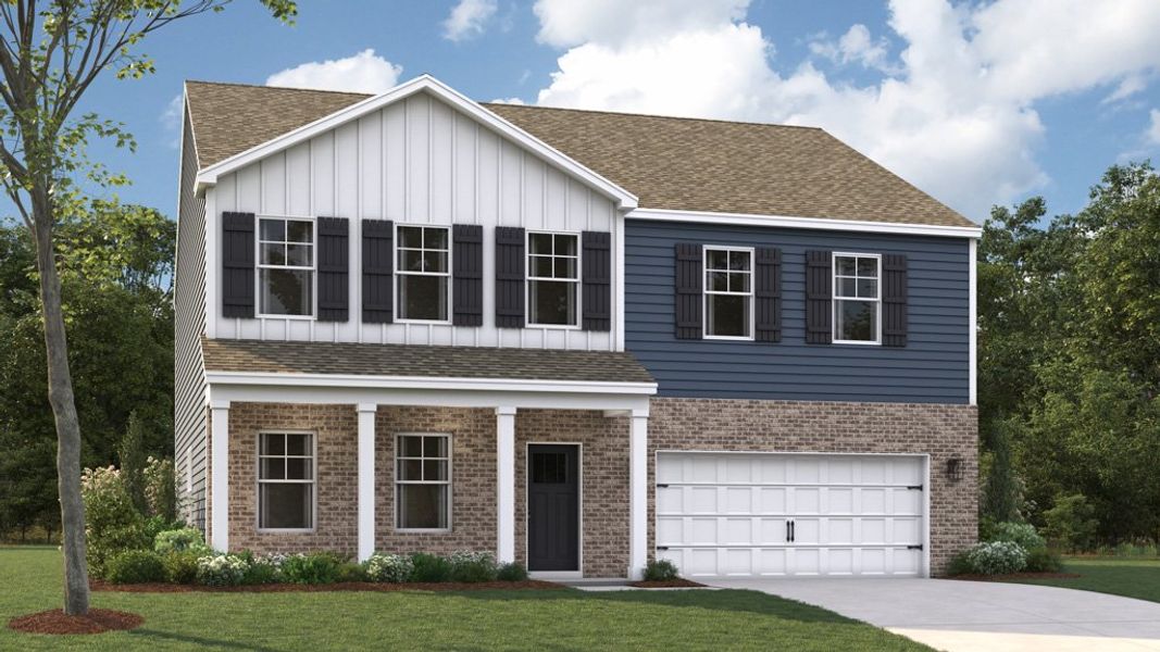 Representative exterior photo of a completed home built from the Richland by D.R. Horton in Beechwood Meadows, Johnson City, TN (Image 2).
