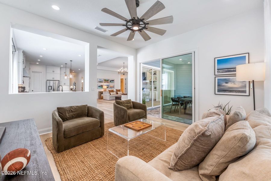 Furnished interior view inside a new home in Palm Crest at Seabrook, Ponte Vedra (Image 19). Furnished interior view inside a new home in Palm Crest at Seabrook, Ponte Vedra (Image 19).