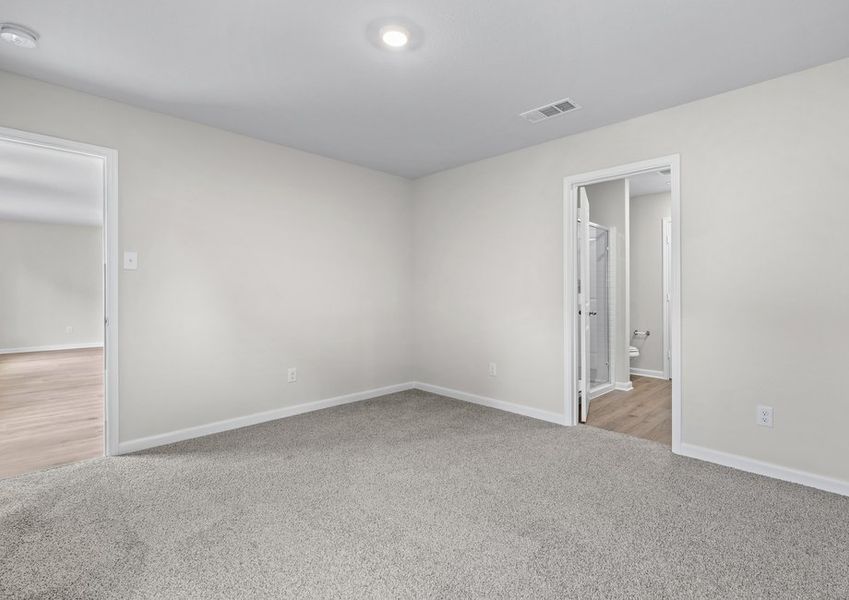 The master suite has a large bedroom, ensuite bathroom and a walk-in closet. The master suite has a large bedroom, ensuite bathroom and a walk-in closet.