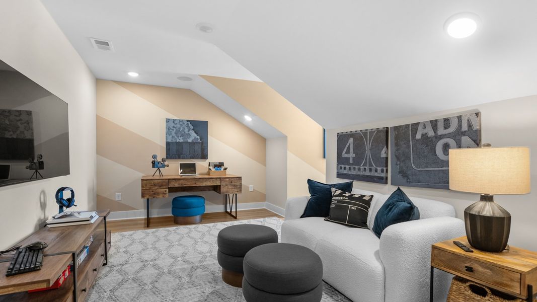 Flexible bonus room in the Summit home plan for work, hobbies, or relaxing.