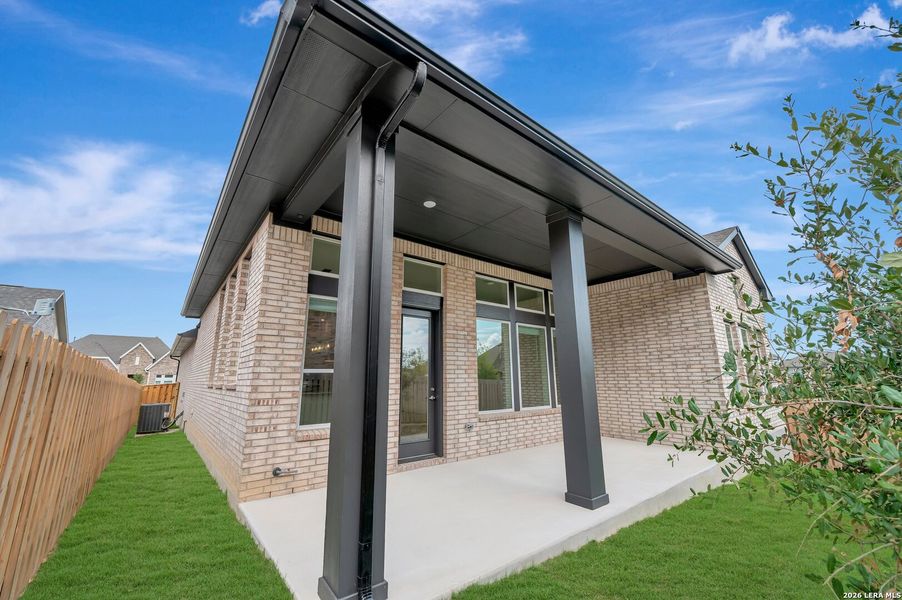 Exterior details and patio area of a home in Windsong - Reserve Series, Boerne (Image 3). Exterior details and patio area of a home in Windsong - Reserve Series, Boerne (Image 3).
