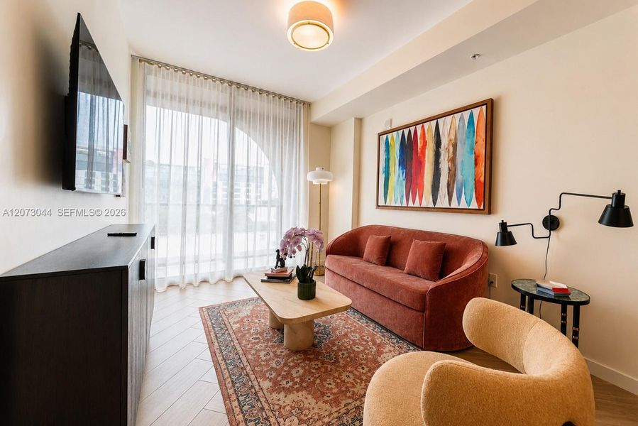 Furnished interior view inside a new home in , Miami (Image 8).