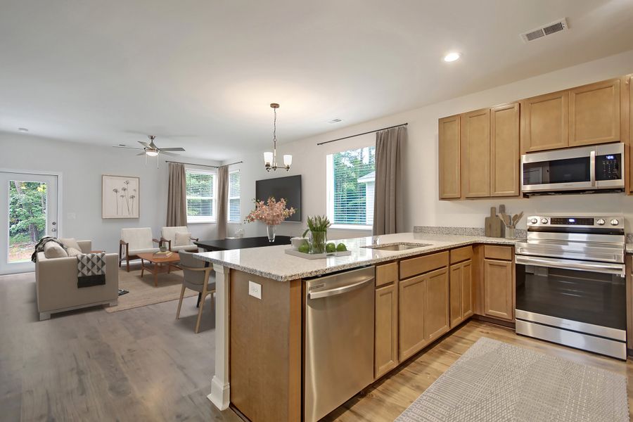 Adger Kitchen, Dining, Living Space