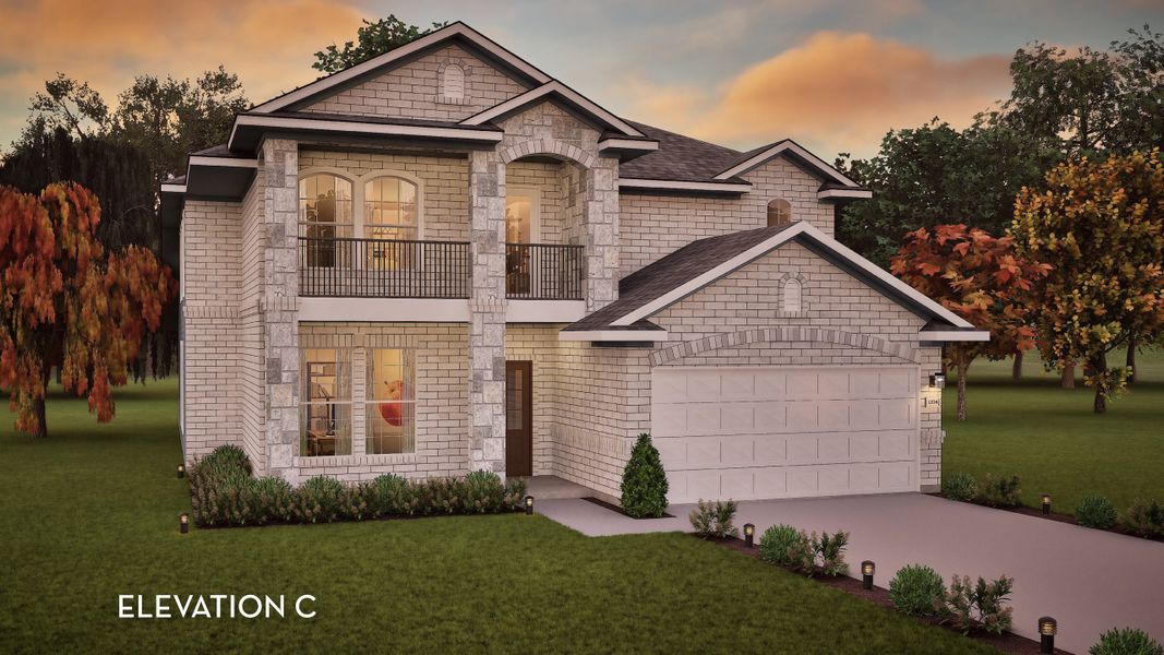 Representative exterior photo of a completed home built from the Silverthorne by CastleRock Communities in Mulberry Farms, Santa Fe, TX (Image 8).