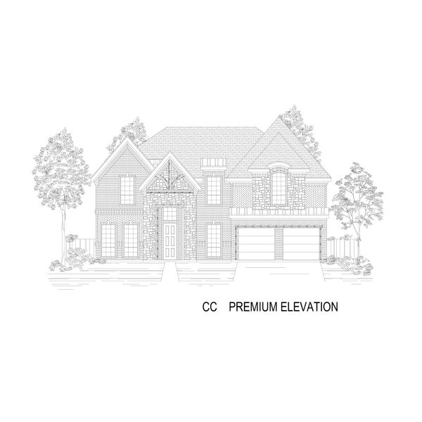 Representative rendering of the exterior for the Hillcrest 2F (w/Media) by First Texas Homes (Image 8).