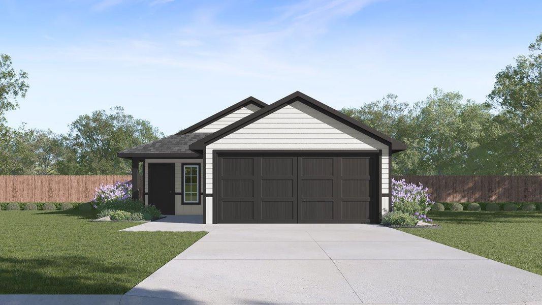 Representative exterior photo of a completed home built from the Amber by D.R. Horton in Cornerstone, Rockdale, TX (Image 17). Representative exterior photo of a completed home built from the Amber by D.R. Horton in Cornerstone, Rockdale, TX (Image 17).