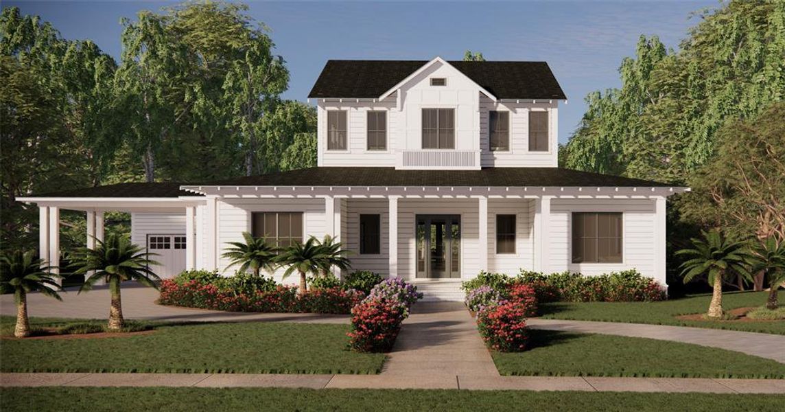 Front exterior of a new home in , Gotha, FL, highlighting curb appeal (Image 15).