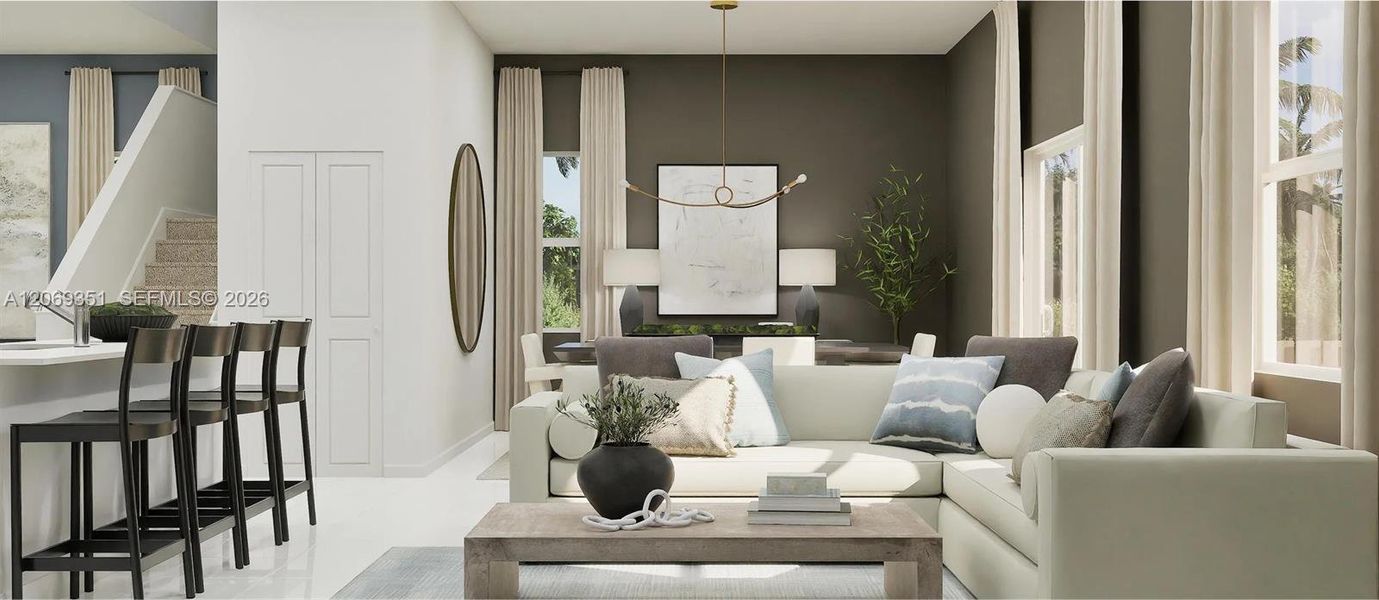 Furnished interior view inside a new home in Coral Landings, Miami (Image 13). Furnished interior view inside a new home in Coral Landings, Miami (Image 13).