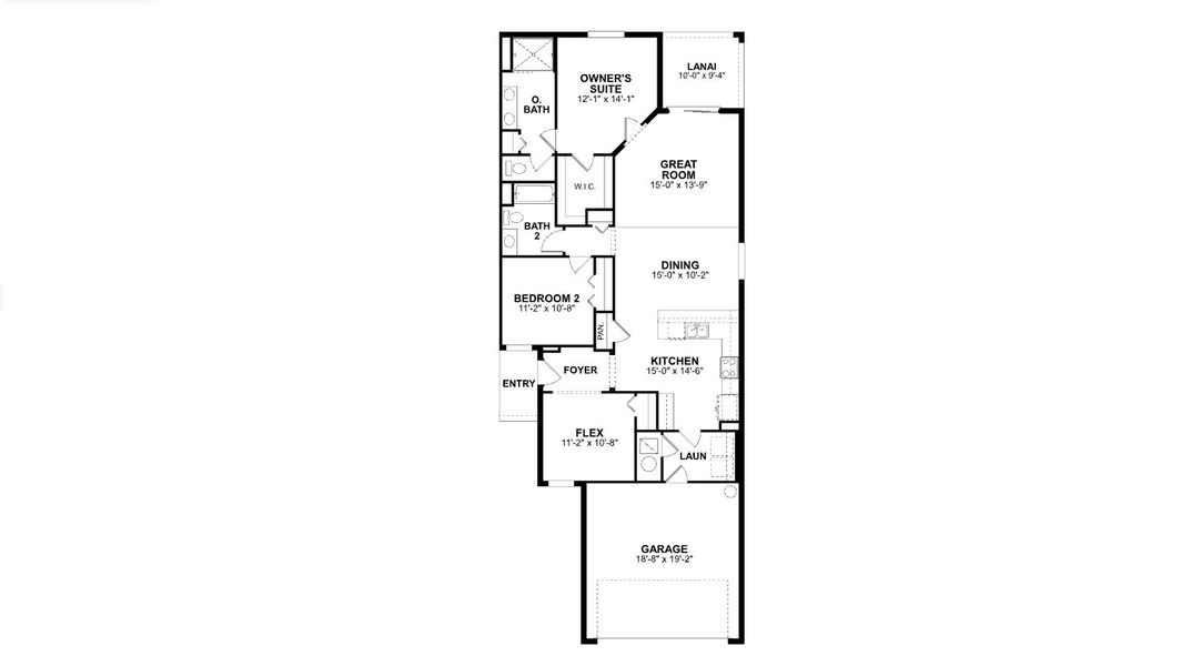 2D floor plan layout for the Opal by M/I Homes in Southpointe, Palmetto, FL (Image 5).