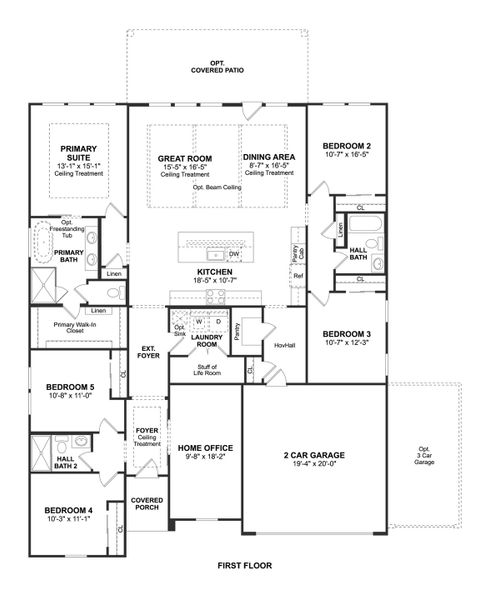 2D floor plan layout for the Aegean by K. Hovnanian® Homes in Grand Oaks, Mont Belvieu, TX (Image 3). 2D floor plan layout for the Aegean by K. Hovnanian® Homes in Grand Oaks, Mont Belvieu, TX (Image 3).