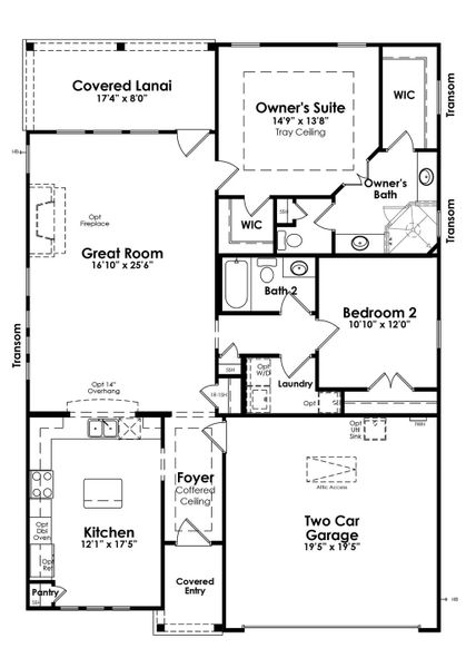 2D floor plan layout of this home in Cresswind Charlotte, Charlotte, NC (Image 2). 2D floor plan layout of this home in Cresswind Charlotte, Charlotte, NC (Image 2).