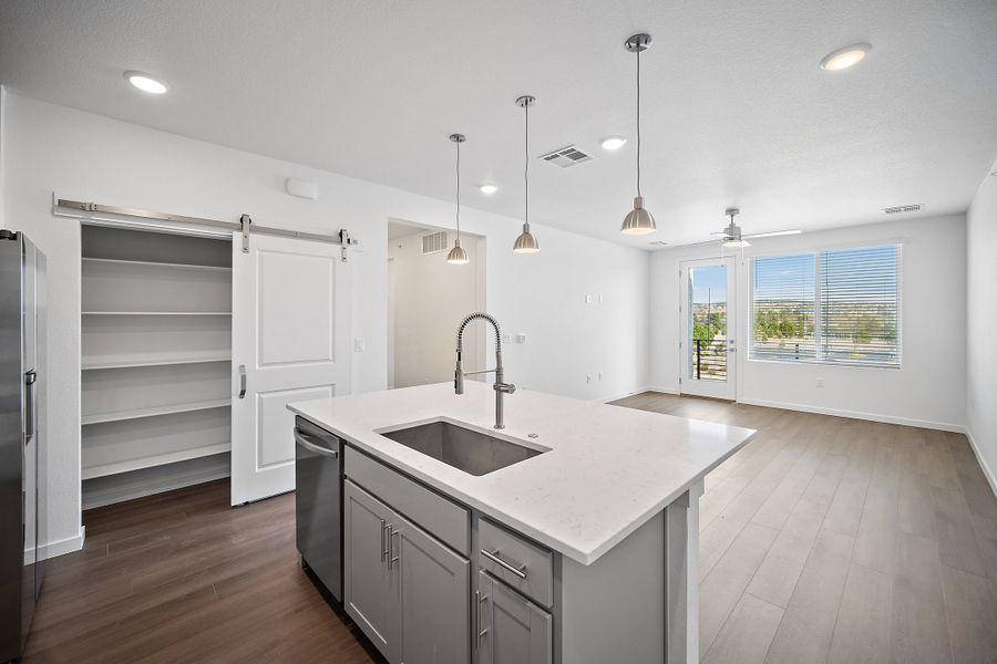 Furnished interior view inside a new home in The Residences at Victory Ridge, Colorado Springs (Image 4). Furnished interior view inside a new home in The Residences at Victory Ridge, Colorado Springs (Image 4).