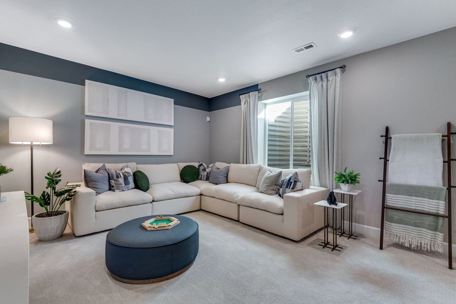 Furnished interior view inside a new home in Reunion, Commerce City (Image 16). Furnished interior view inside a new home in Reunion, Commerce City (Image 16).