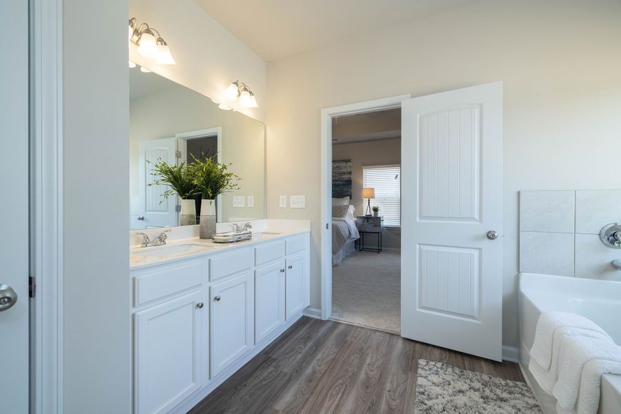 Double vanities within the master bathroom