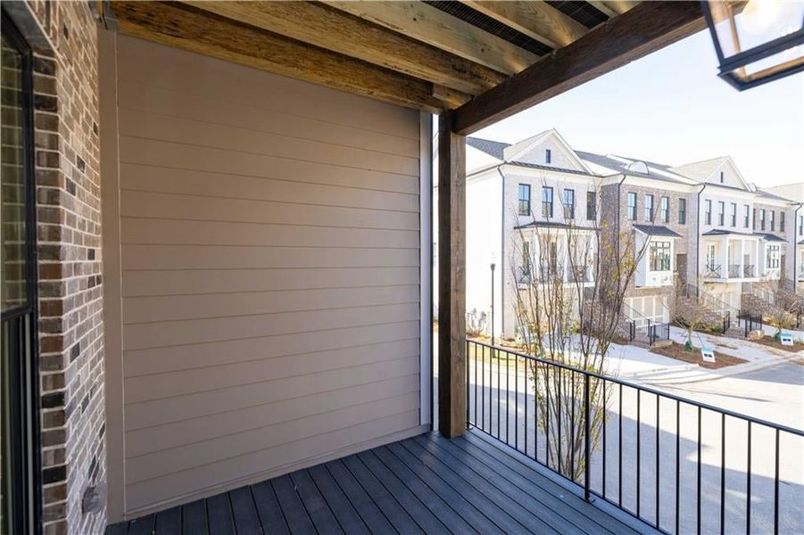 Balcony featuring a residential view