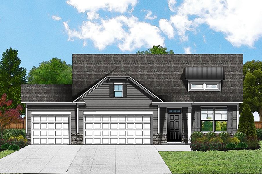 Elevation C6 - 3 Car Garage