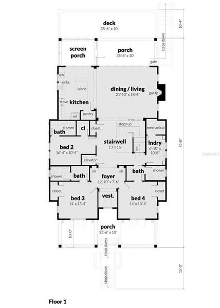 2D floor plan layout of this home in , Ponce Inlet, FL (Image 5). 2D floor plan layout of this home in , Ponce Inlet, FL (Image 5).