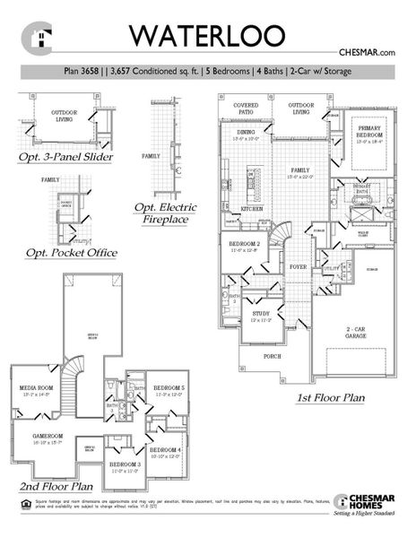 2D floor plan layout of this home in Sunfield, Buda, TX (Image 5).