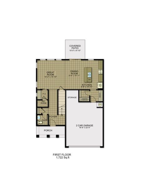 2D floor plan layout of this home in Verdancia, Horizon City, TX (Image 3).
