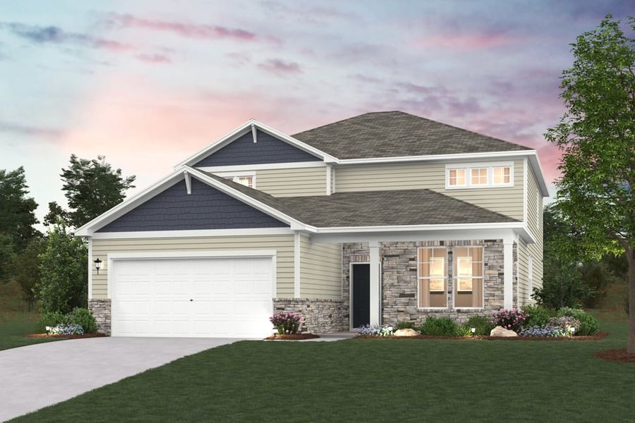 Front exterior of a new home in Cannon Manor, Kannapolis, NC, highlighting curb appeal (Image 1). Front exterior of a new home in Cannon Manor, Kannapolis, NC, highlighting curb appeal (Image 1).