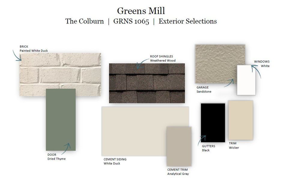 Sample of building materials used in homes in The Landing at Greens Mill, Columbia (Image 44).