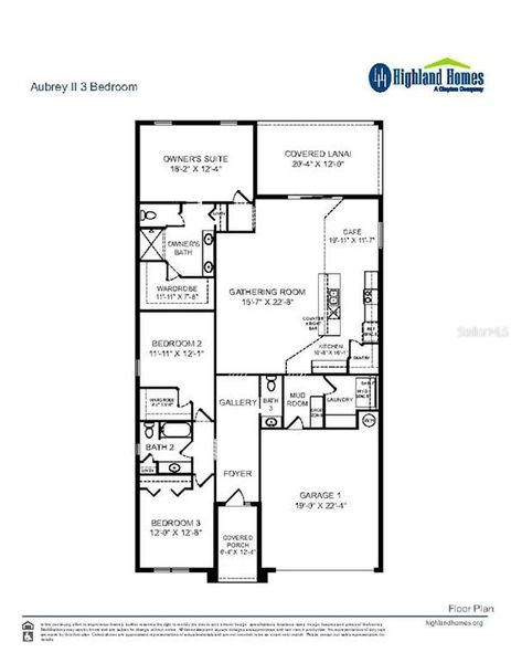 2D floor plan layout of this home in Bellaviva, Auburndale, FL (Image 2).