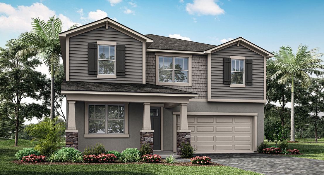 Representative exterior photo of a completed home built from the Shenandoah by Mattamy Homes in Pasadena Ridge, Zephyrhills, FL (Image 2). Representative exterior photo of a completed home built from the Shenandoah by Mattamy Homes in Pasadena Ridge, Zephyrhills, FL (Image 2).