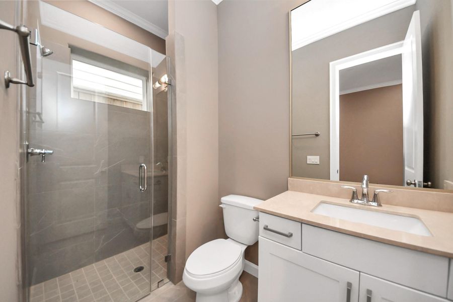 Convenient powder bath located on the living level. Convenient powder bath located on the living level.