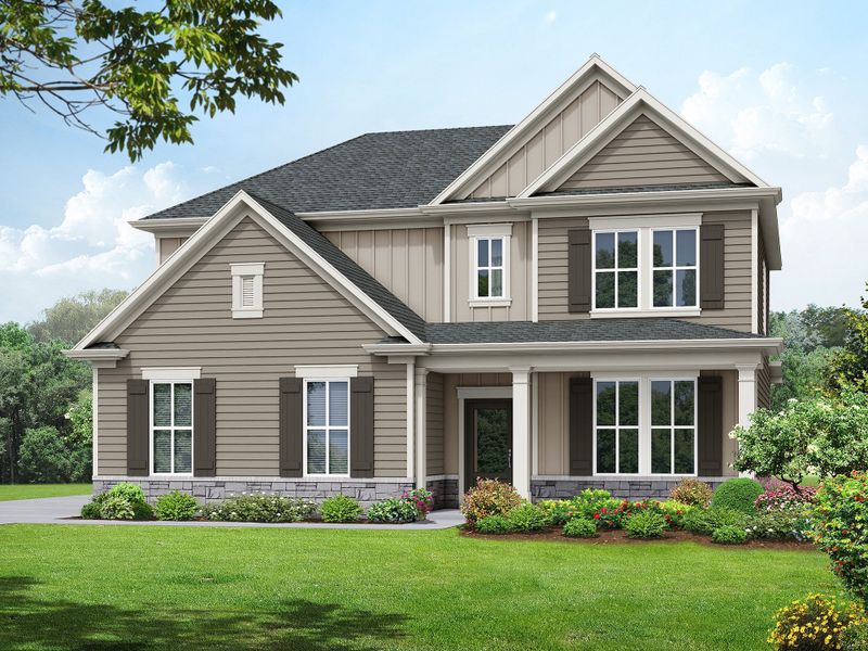 Representative exterior photo of a completed home built from the The Farmington by My Home Communities in Legends at Old Monroe, Monroe, GA (Image 6).