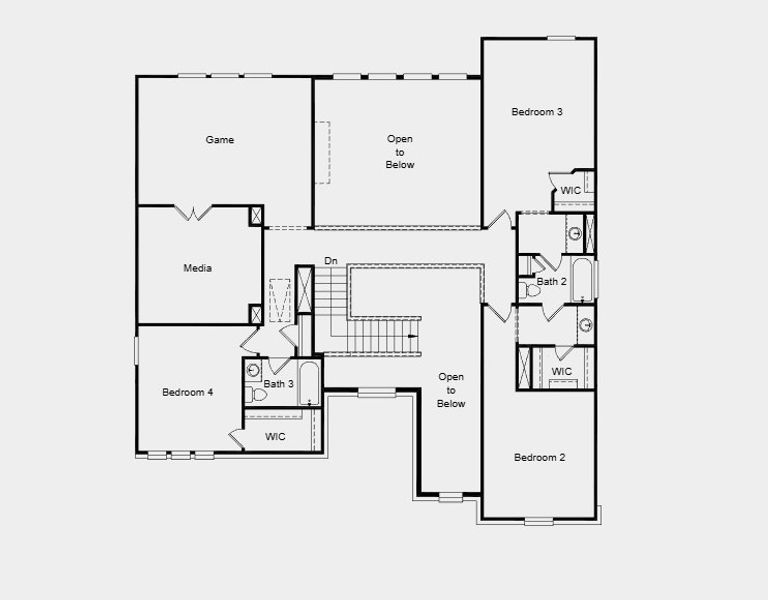 2D floor plan layout for the Carnelian by Taylor Morrison in Ryehill, Rosenberg, TX (Image 4).
