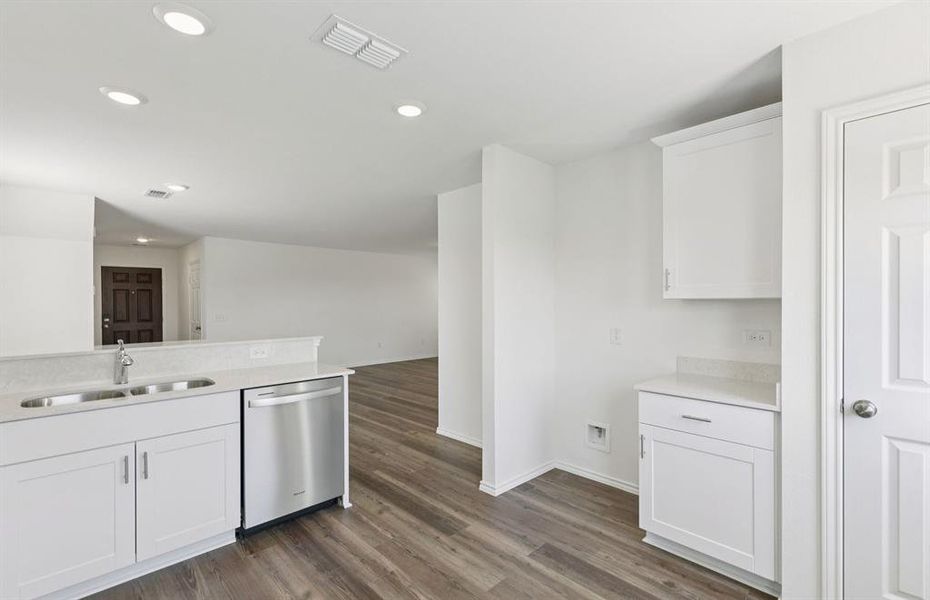 *Floorplan representation, not actual home - Large island overlooking gathering room and dining areas