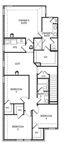 2D floor plan layout for the Texoma by Impression Homes in Timber Ridge, Corinth, TX (Image 4).