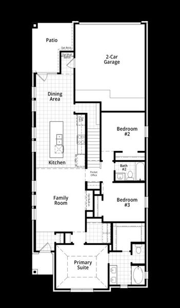 2D floor plan layout for the Cassatt by Highland Homes in Talia, Mesquite, TX (Image 6).