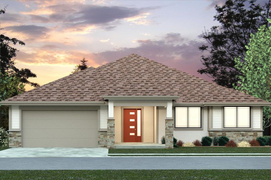 Representative exterior photo of a completed home built from the Hudson 55 Sonders by Bridgewater Homes in Sonders Fort Collins, Fort Collins, CO (Image 2).