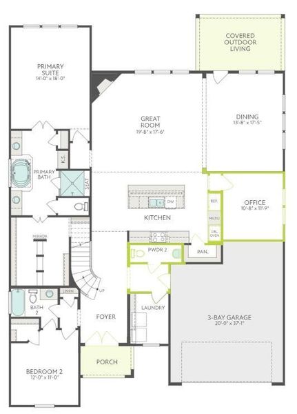 2D floor plan layout of this home in Pecan Ridge, Fulshear, TX (Image 4).
