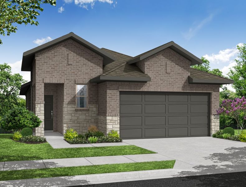 Representative exterior photo of a completed home built from the Fig by Impression Homes in Bryant Farms, Melissa, TX (Image 9). Representative exterior photo of a completed home built from the Fig by Impression Homes in Bryant Farms, Melissa, TX (Image 9).