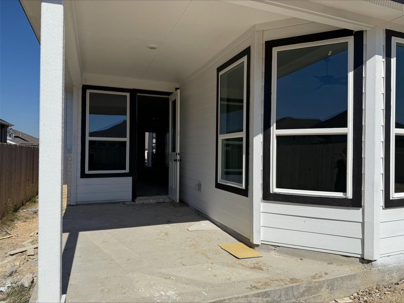 Entrance to property with a patio
